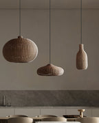 Suspension SAVELO rotin vintage luminaire chambre – Klaross