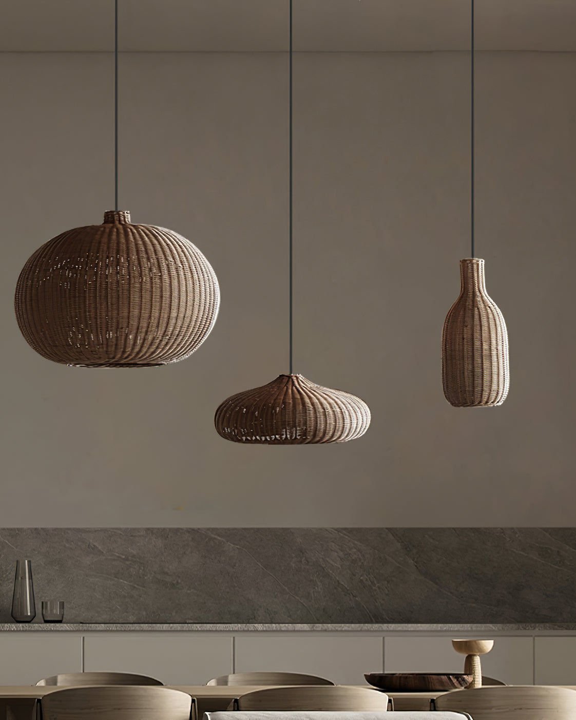 Suspension SAVELO rotin vintage luminaire chambre – Klaross