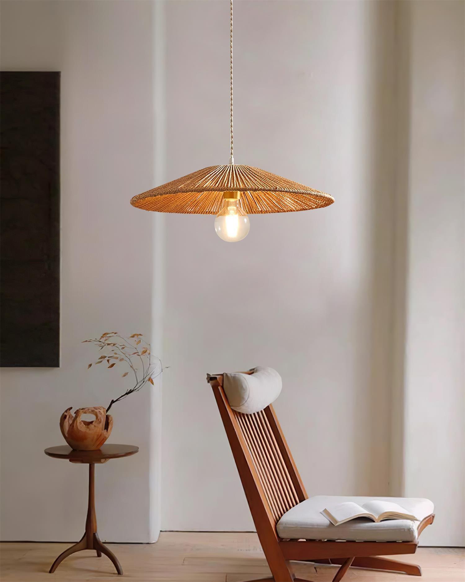 Suspension SOLIRA rotin vue ensemble – Klaross