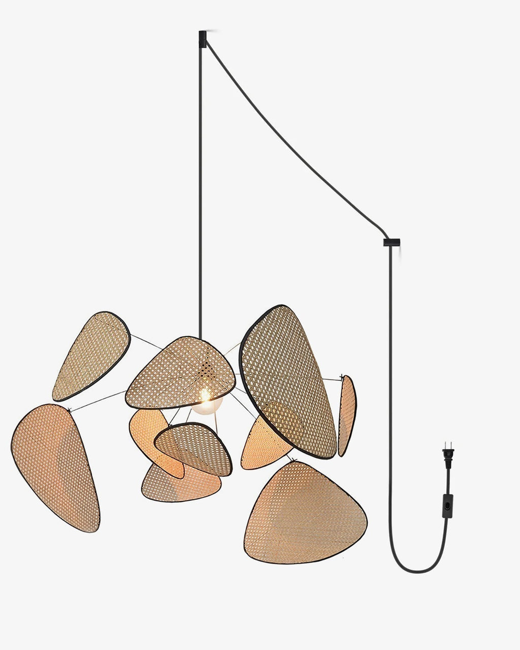 Suspension SWARIO cannage design – luminaire salon salle à manger – Klaross