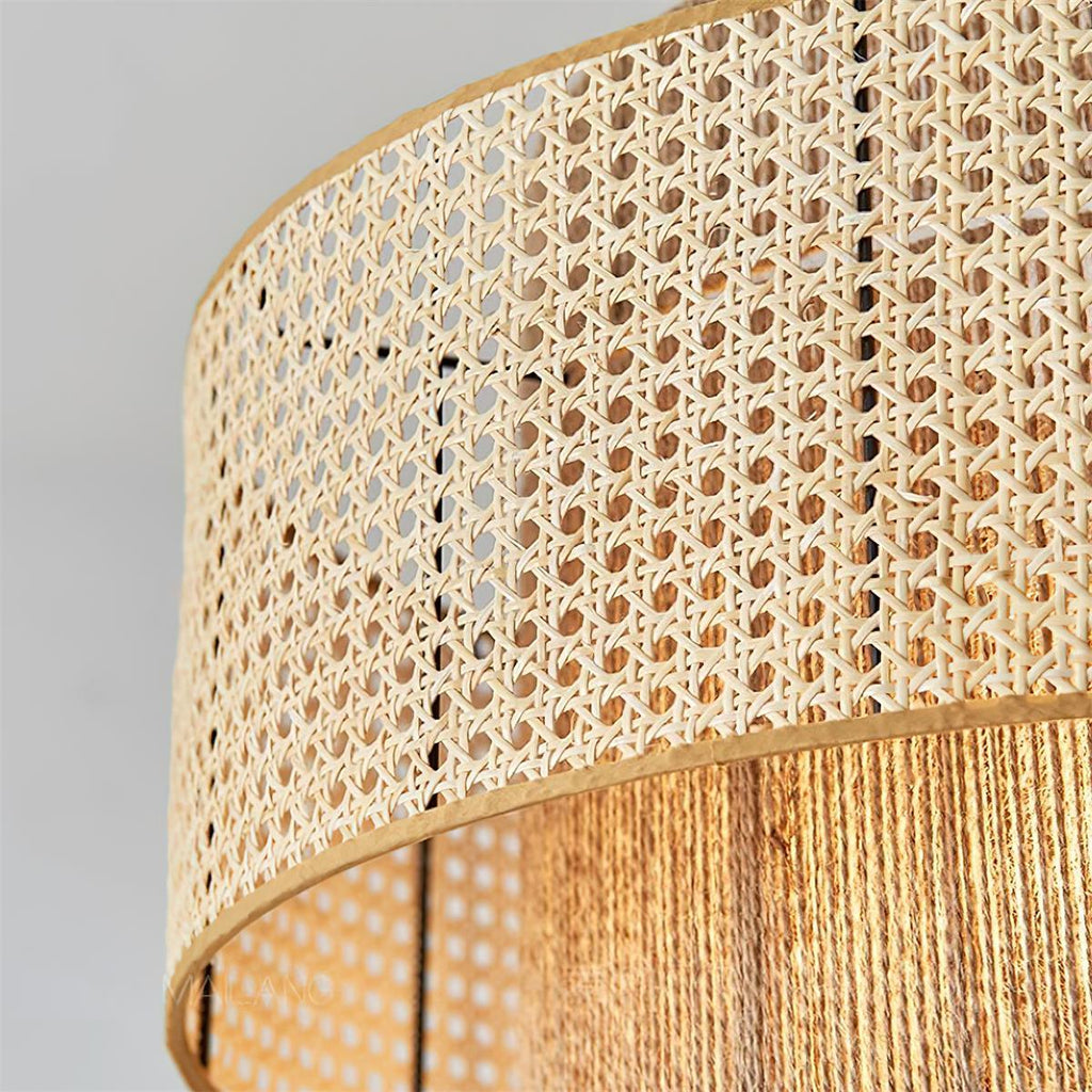 Suspension TRIEL luminaire bohème rotin – Klaross