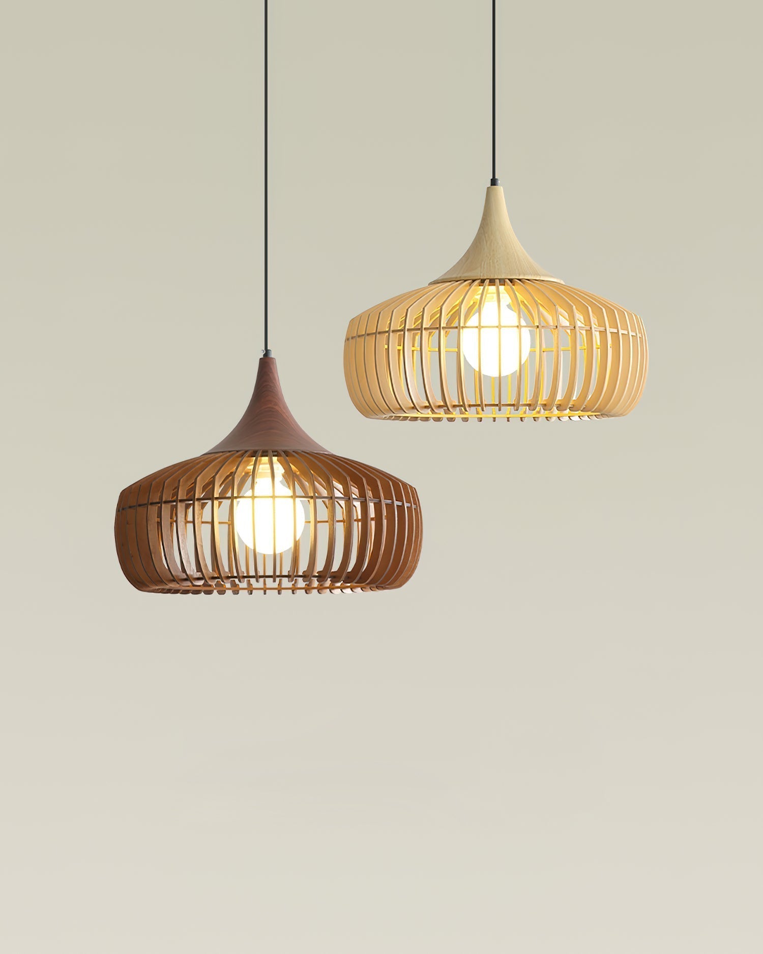 Suspension ZIVORA bois éclairage doux – Klaross