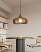 Suspension ZIVORA bois vue ambiance salon – Klaross