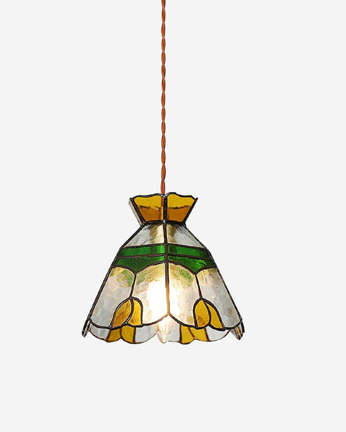 Suspension en vitrail style Tiffany Quartz, luminaire design pour salon et salle à manger – Klaross