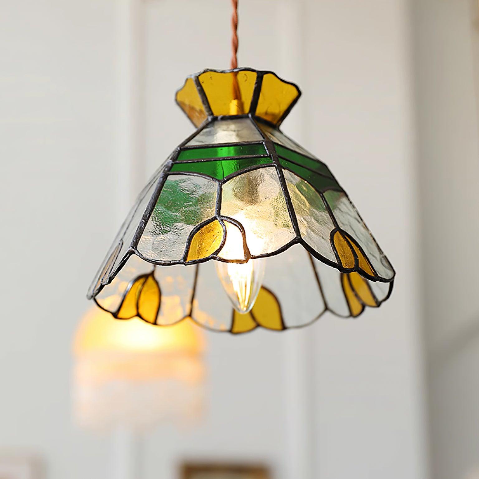 Suspension Quartz éclairage décoratif en vitrail style Tiffany – Klaross