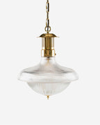Suspension en verre transparent Violette, luminaire design pour salon et salle à manger – Klaross