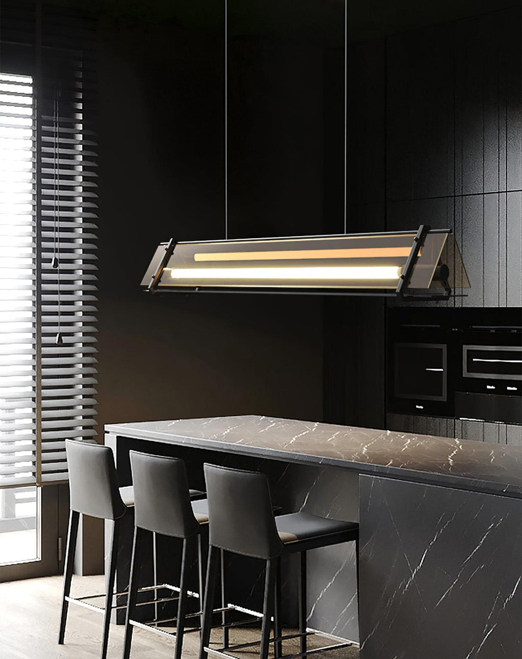 Suspension minimaliste BEVOX en verre – luminaire design salon – Klaross