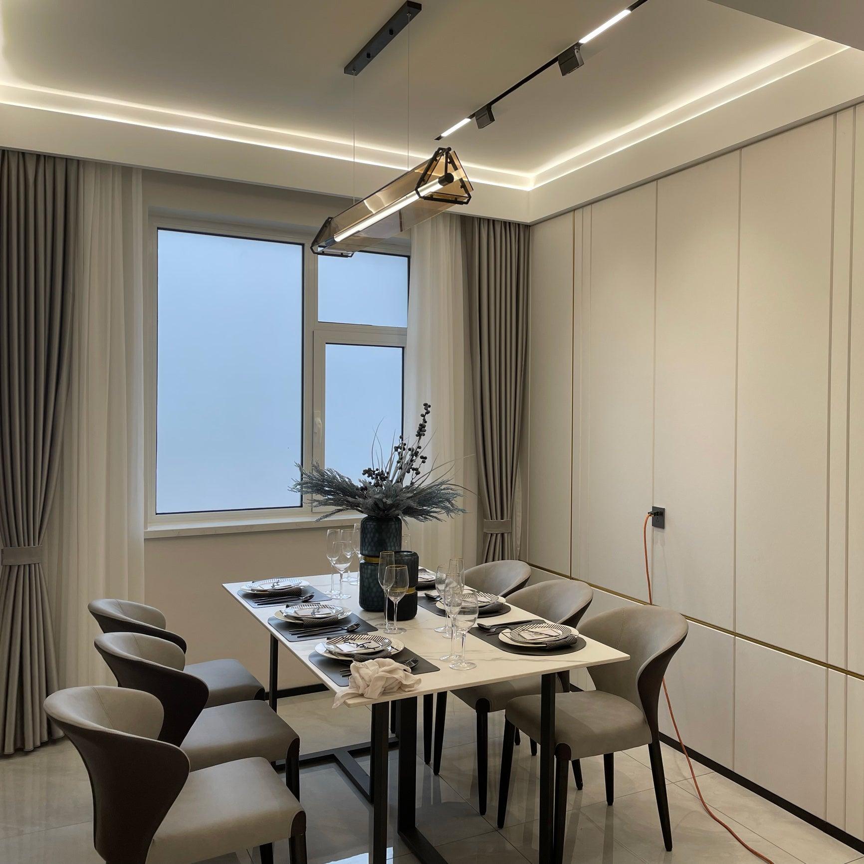Suspension minimaliste BEVOX en verre – luminaire design salon – Klaross