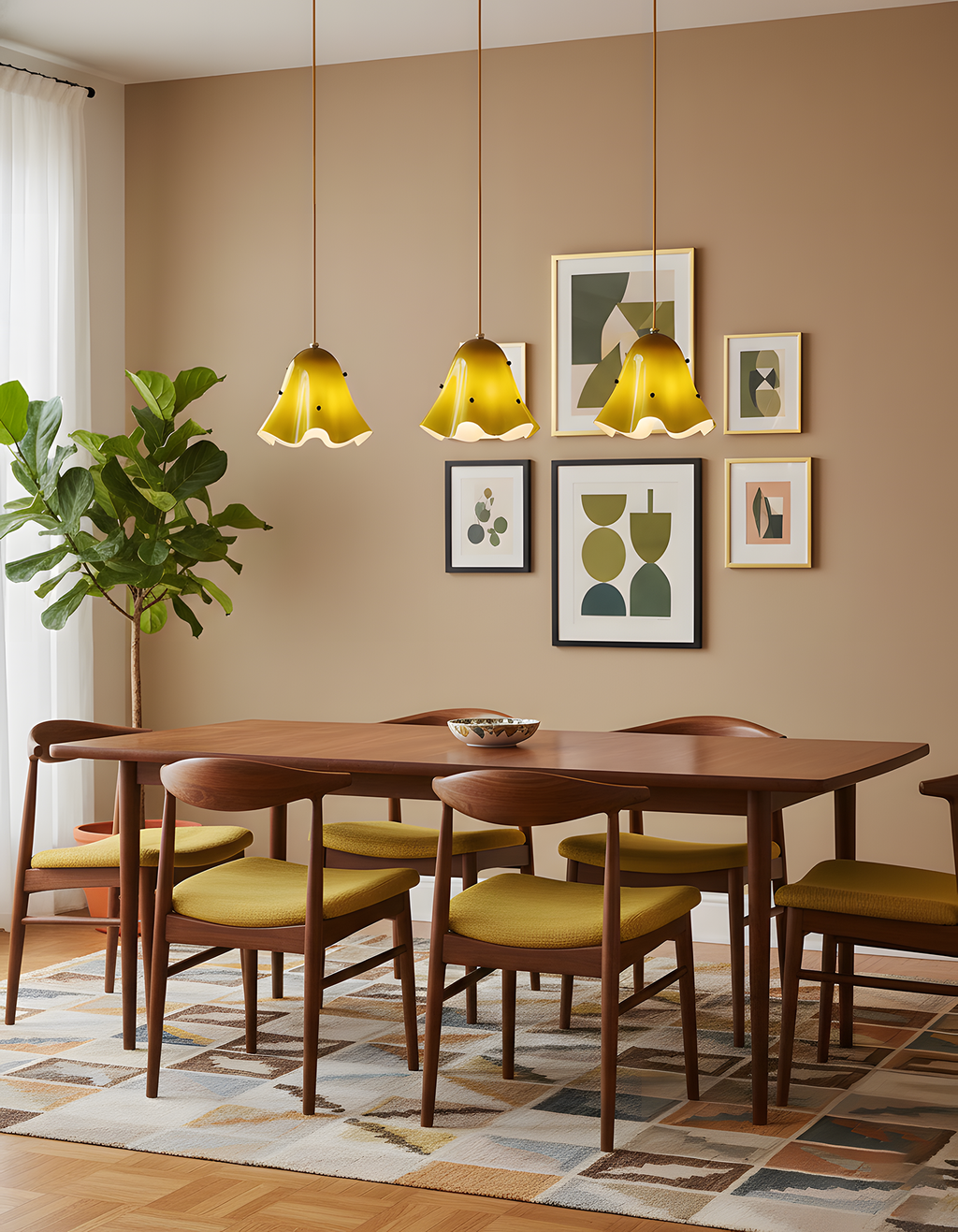 Suspension Astrée éclairage décoratif en verre ambré – Klaross
