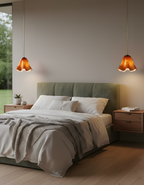 Suspension Astrée éclairage design en verre ambré – Klaross