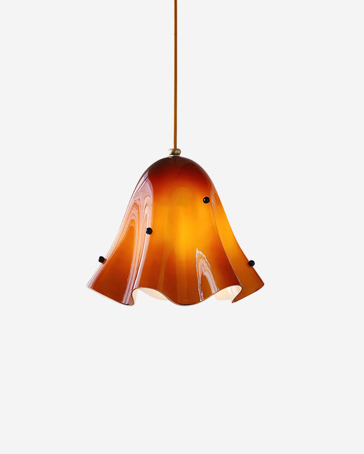 Suspension en verre ambré Astrée, luminaire design pour chambre et salon – Klaross