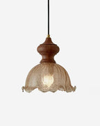 Suspension en verre ambré Iolande, luminaire design pour salon et salle à manger – Klaross
