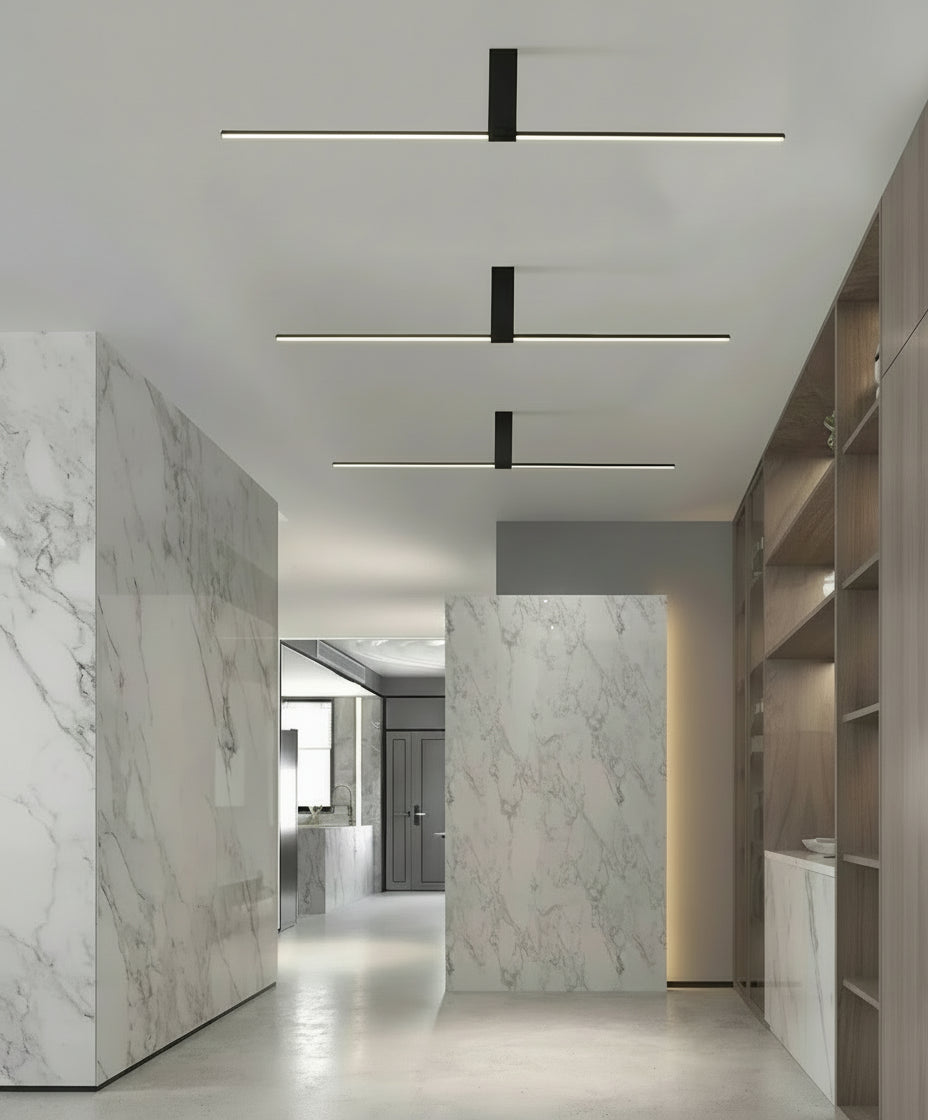 Barre lumineuse LED noire 90 cm, lampe fine pour cuisine, bureau ou couloir.