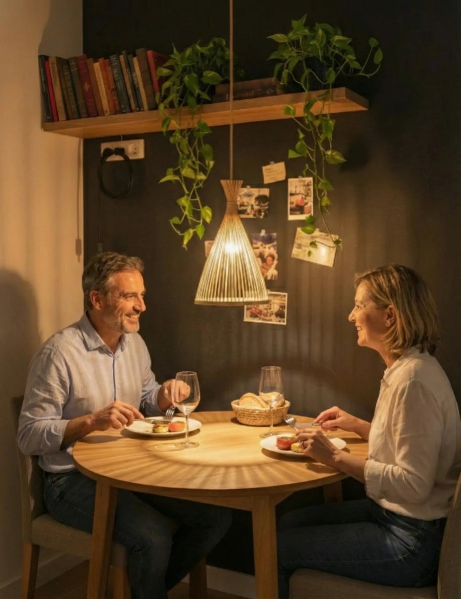 Lampe suspendue diffusant une lumière douce idéale pour les espaces de vie