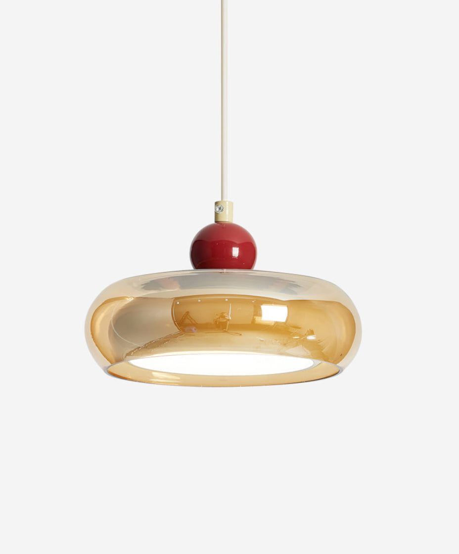 Lampe plafond en verre artistique pour décoration lumineuse.
