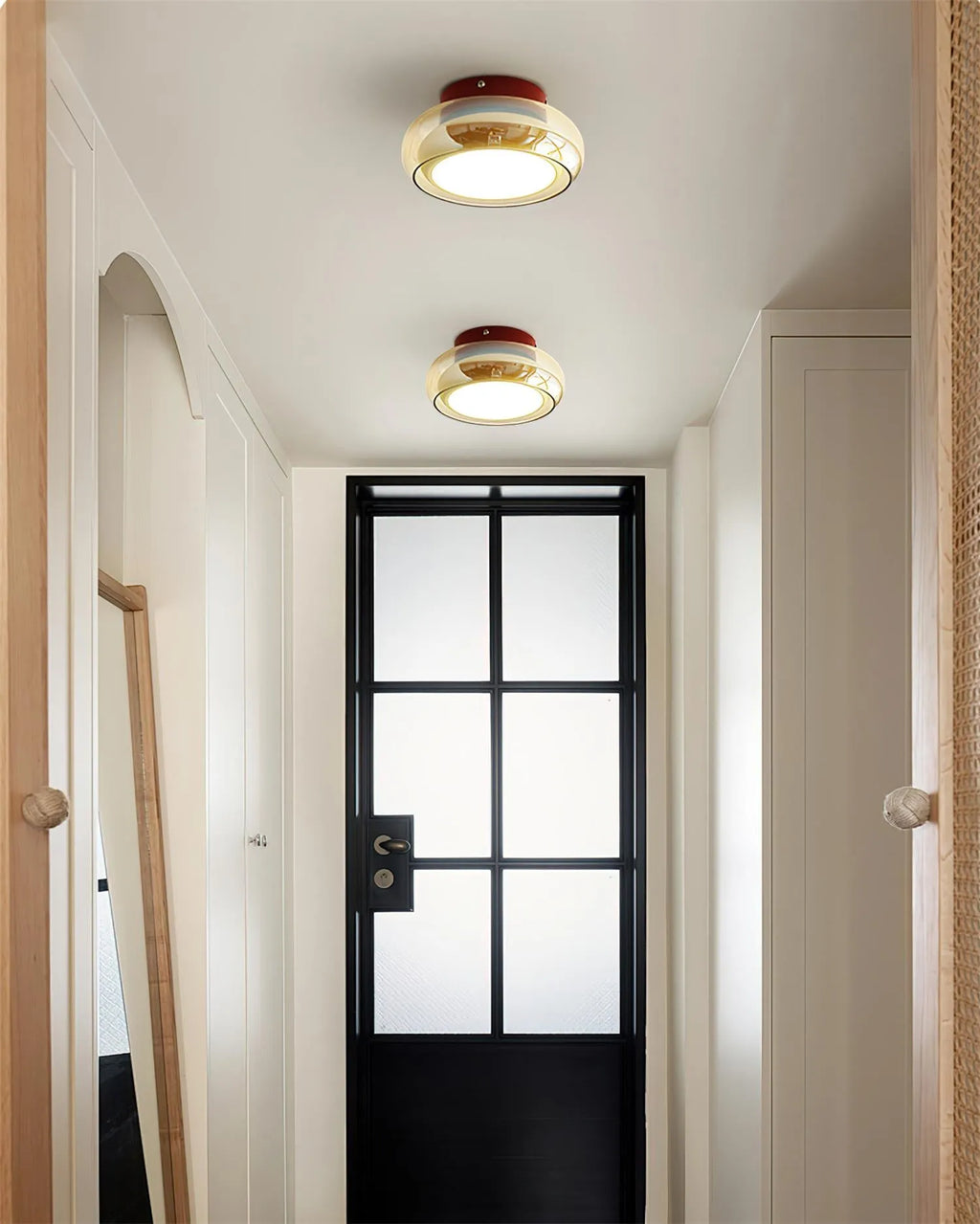 Lampe plafond en verre vivant pour salon.