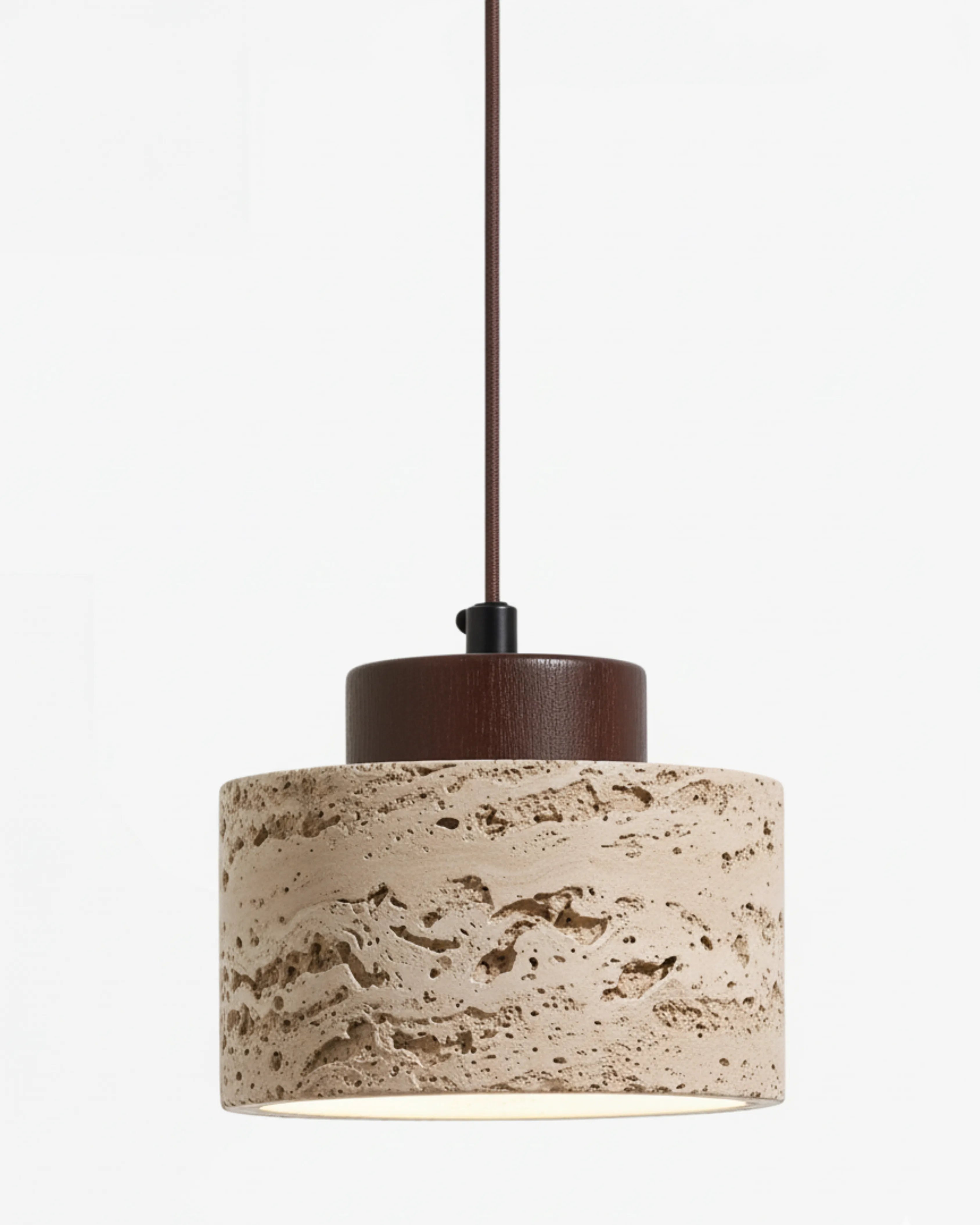 Lampe suspendue en pierre béton design minimaliste, idéale en chevet ou au-dessus d’un comptoir.