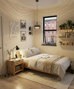 Lampe suspendue en verre fumé noir pour une ambiance New York, parfaite dans un salon design avec écran plat.