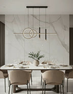 Lampe suspension or LED à hauteur réglable, style nordique luxe pour salon, chambre ou restaurant.