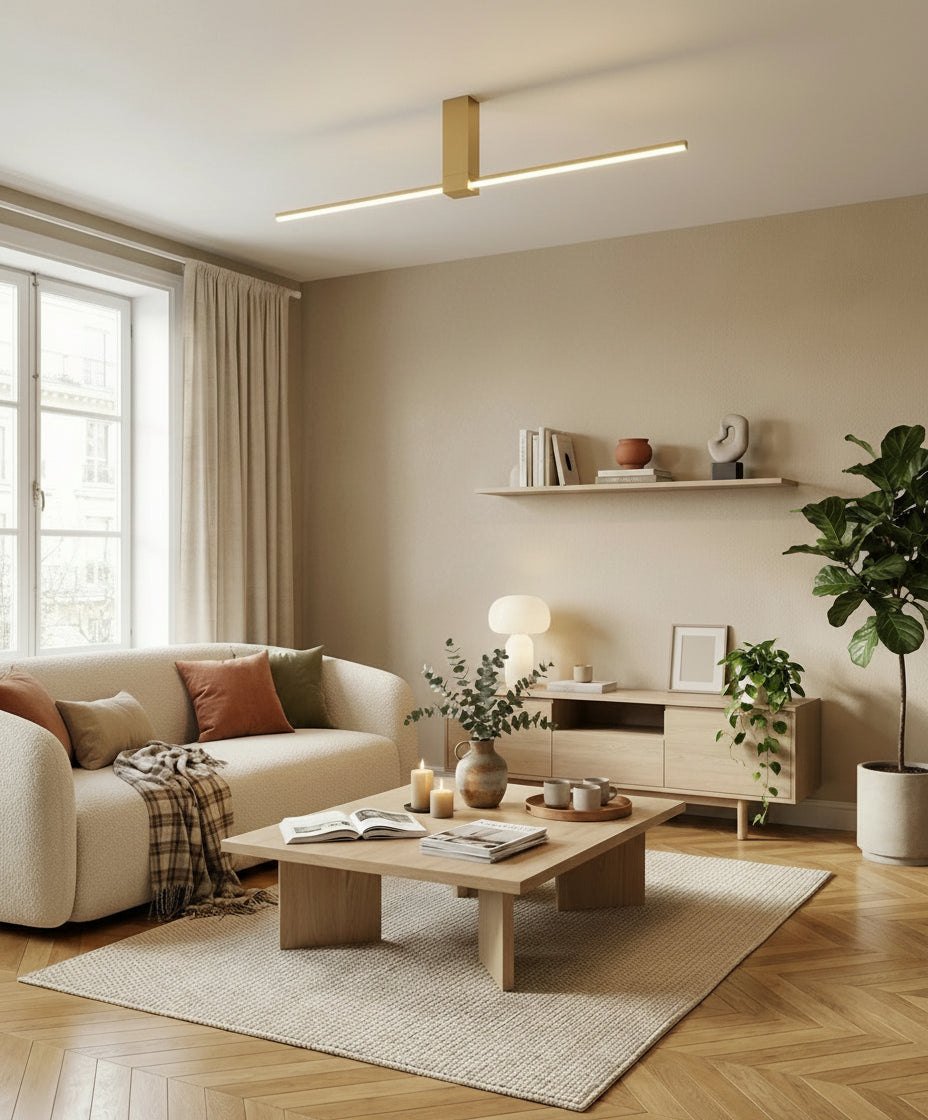 Luminaire linéaire minimaliste noir 90 cm avec éclairage direct pour ambiance moderne.