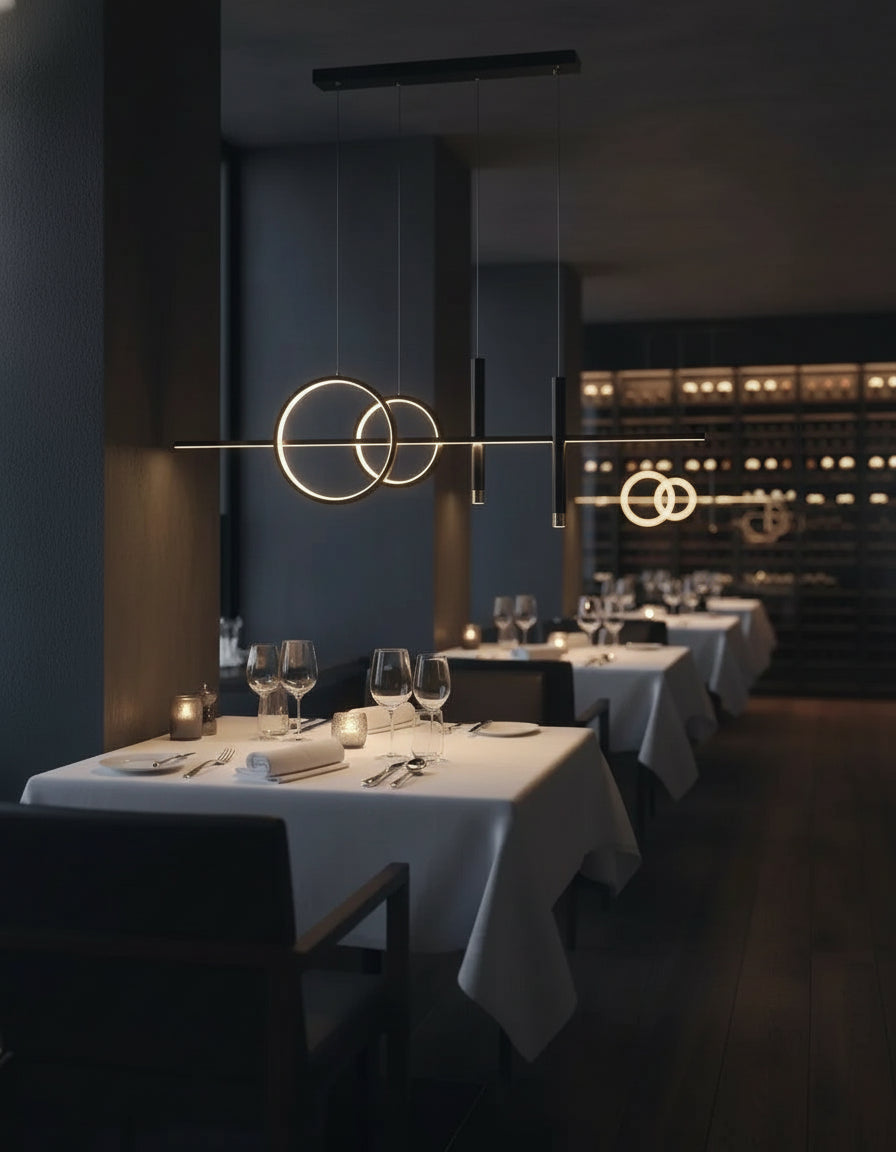 Luminaire plafond LED or au design géométrique moderne, idéal pour intérieur contemporain et décoration premium.