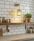 Luminaire plafonnier en rotin et bambou, style vintage asiatique pour cuisine ou hall d'hôtel, compatible LED.