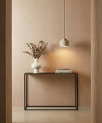 Luminaire suspendu wabi-sabi en pierre moderne minimaliste, parfait pour bar, restaurant ou entrée.