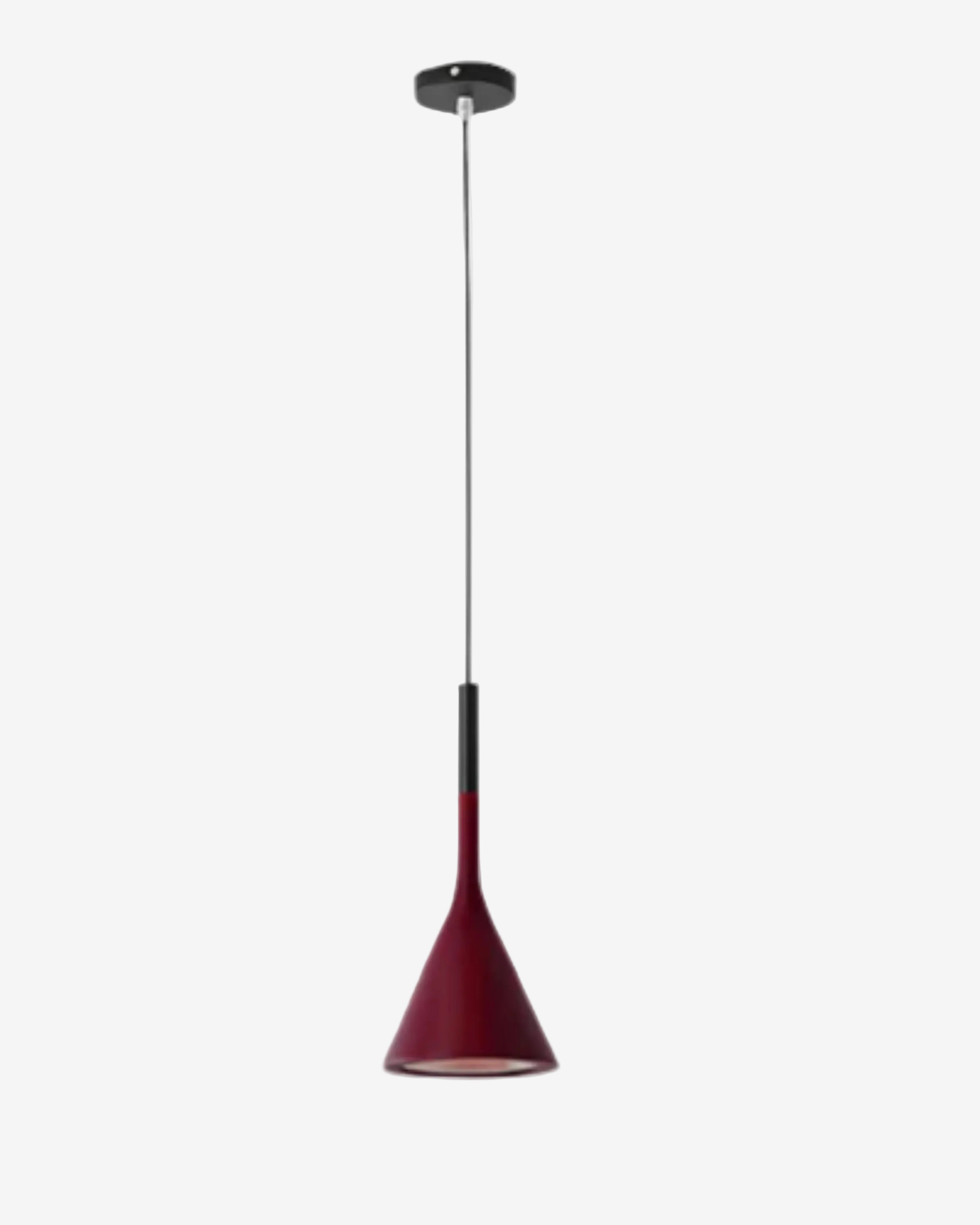 Luminaire suspendu en métal noir au style minimaliste parfait pour une chambre contemporaine