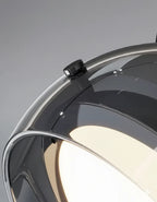 Luminaire en verre fumé gris avec LED, design minimaliste parfait pour décoration intérieure moderne.