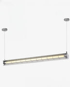 Lustre tube LED industriel noir, éclairage professionnel pour cafés, restaurants et bureaux.