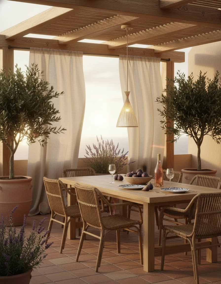 Lustre en rotin pour décoration intérieure bohème, éclairage chaleureux et élégant.