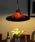 Lustre en verre minimaliste pour éclairage plafond dans salon ou chambre.