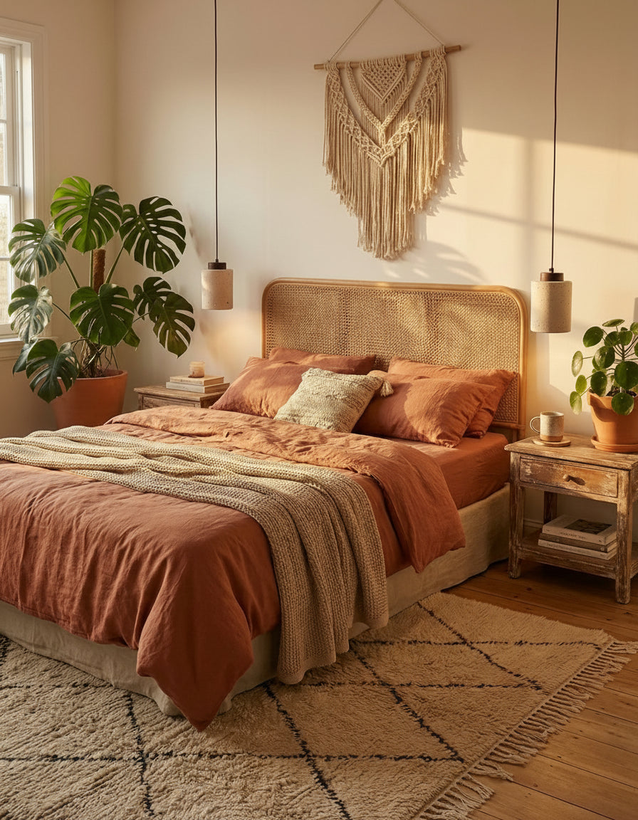 Lustre wabi-sabi en pierre cylindrique avec LED, style organique naturel pour bar ou salle à manger.