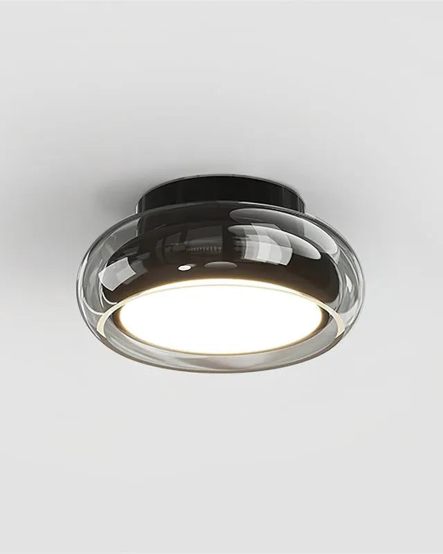 Plafonnier en verre minéral pour éclairage intérieur.