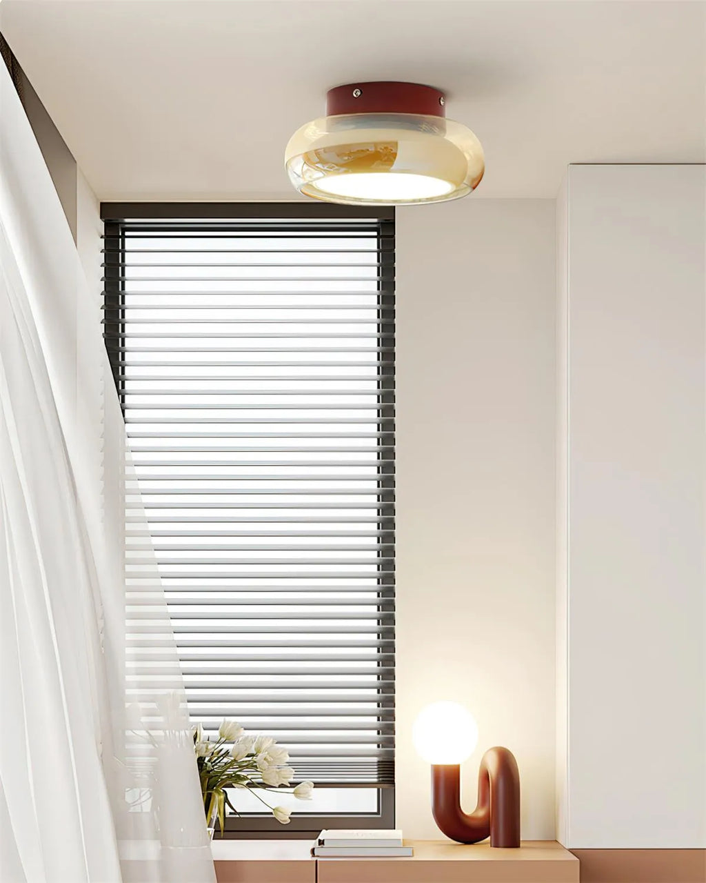 Plafonnier en verre créatif pour intérieur.