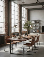 Suspension articulée argent design moderne, lampe de plafond flexible pour salle à manger, salon ou bureau créatif.
