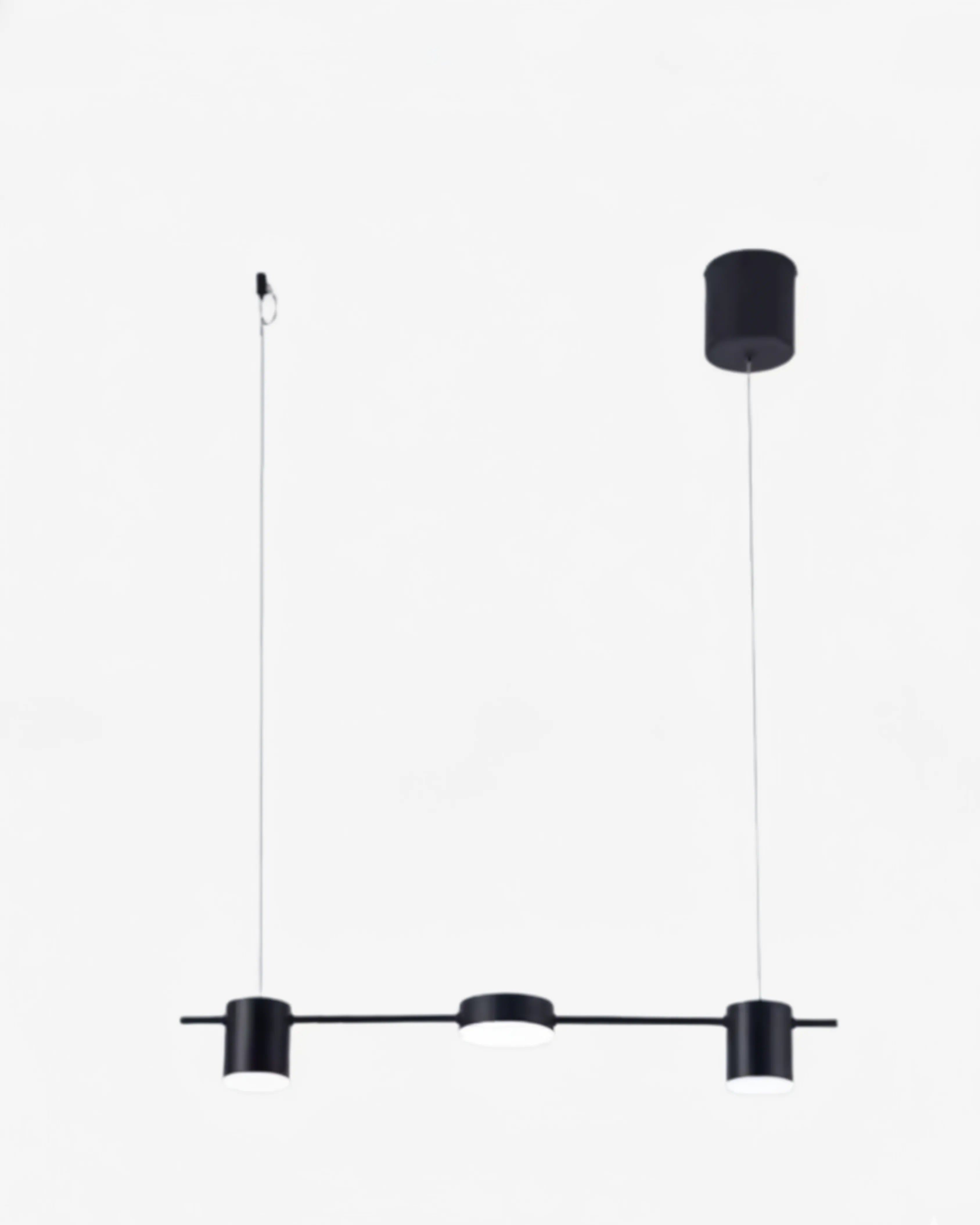 Luminaire suspendu industriel noir LED au design rectangulaire, idéal pour décoration moderne de salon, cuisine ou salle à manger.